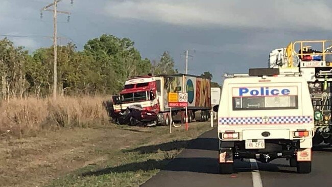 A 26-year-old Townsville man was killed instantly when his car collided with a B-double on the Bruce Highway at Bluewater. Photo: Facebook