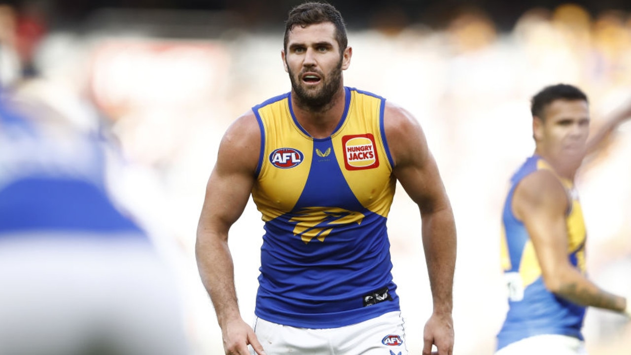 MELBOURNE, AUSTRALIA - MAY 09: Jack Darling of the Eagles looks on during the 2021 AFL Round 08 match between the Hawthorn Hawks and the West Coast Eagles at the Melbourne Cricket Ground on May 09, 2021 in Melbourne, Australia. (Photo by Dylan Burns/AFL Photos via Getty Images)