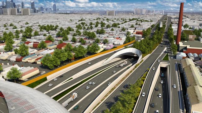 An artist impression of the East West Link.