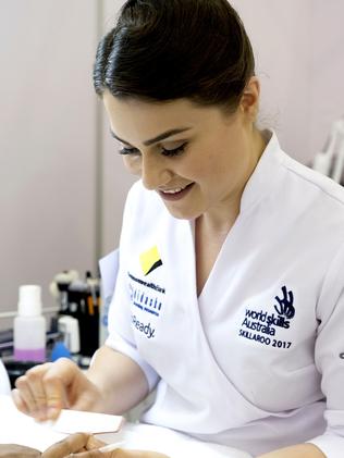 Lily Campbell puts her skills on display. Picture: WorldSkills International