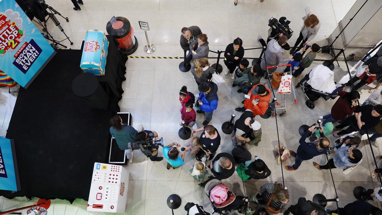 Fans queued at Westfield Eastgardens for the release of Coles Little Shop 2. Picture: Hanna Lassen/Getty Images