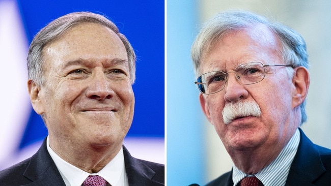 Mike Pompeo, left, and John Bolton.