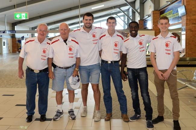Merv Stewart, Des Upton, Sam Walker, Brenden Hughes, Greg Toby and Billy Evans heading to Sydney for a boxing event. Photo Allan Reinikka / The Morning Bulletin. Picture: Allan Reinikka