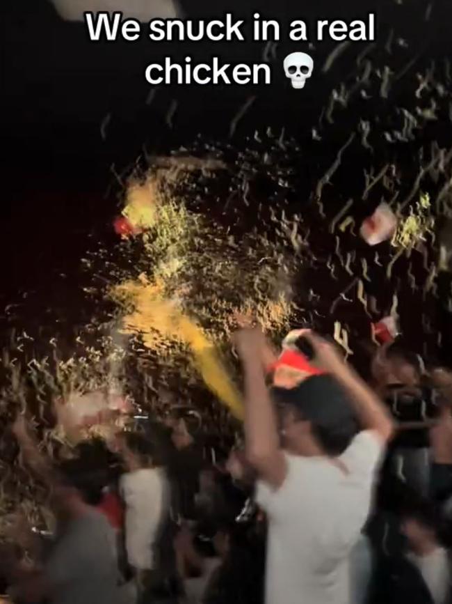A viral TikTok trend has caused chaos at a screening of the Minecraft Movie. Picture: TikTok.
