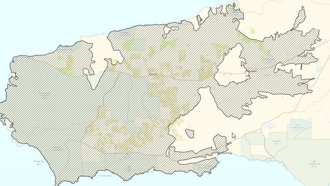 Extent of fire affected area on Kangaroo Island as of January 13. Picture: Supplied