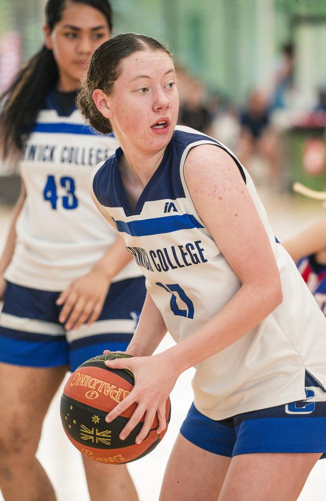 Basket Ball School Championships 2024 - Jasmine Pickering in the Women's Div1 Berwick College V Trinity Beenleigh College . Picture: Glenn Campbell