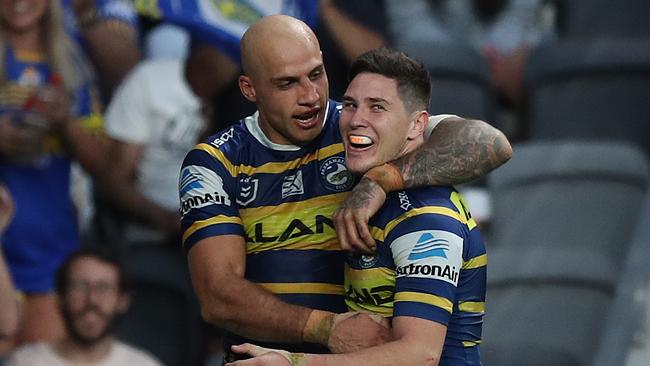 Mitchell Moses destroyed Brisbane at Bankwest Stadium. Picture: Brett Costello