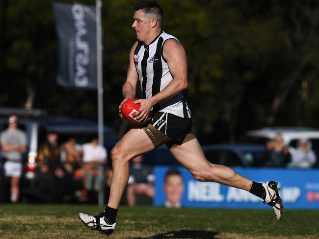 Scoresby veteran Marc Williams during last year’s finals series. Picture: James Ross