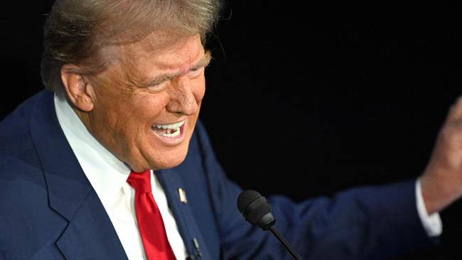 Mr Trump during the debate. Picture: Saul Loeb/AFP