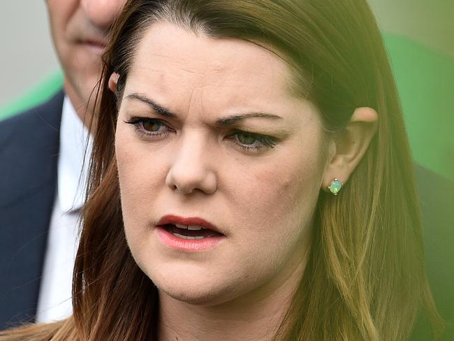 Greens senator Sarah Hanson-Young has had a hard time on ABC radio this morning. Picture: AAP Image/Julian Smith