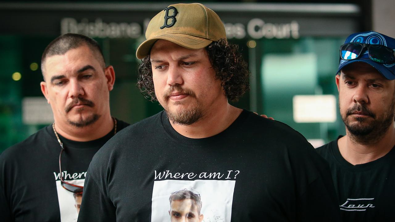 Basil Althouse, the brother of missing man Jeremiah Rivers, outside Brisbane Magistrates Court. Picture: Glenn Campbell