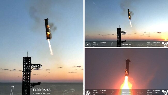 Elon Musk's rocket lands safely. Picture: Supplied