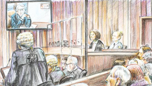 An artist’s impression of the Susan Neill-Fraser trial in February this year.