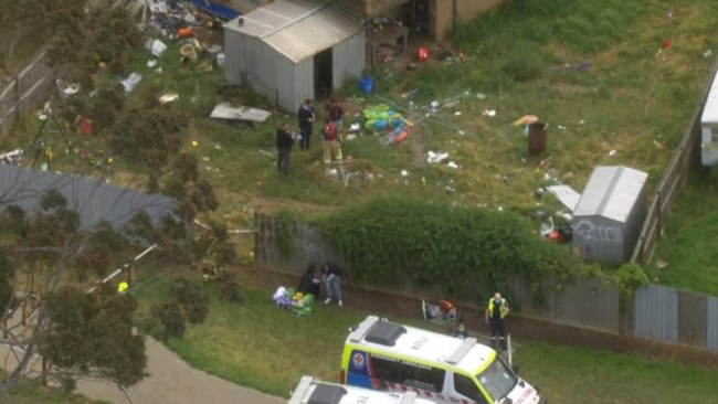 Three children were killed and another seriously injured in the Corio shed fire tragedy. Picture: 7 News