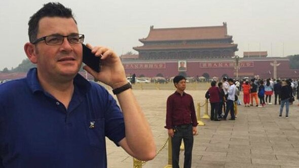 Premier Daniel Andrews in Tiananmen Square, China. Picture: Twitter