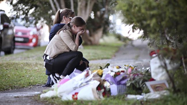 Flowers were left outside the home where Jennifer and Jack Edwards were shot dead. Picture: Flavio Brancaleone