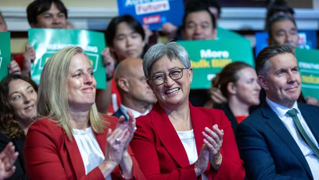 Finance Minister Katy Gallagher and Foreign Minister Penny Wong in Parramatta. Picture: Jason Edwards / NewsWire