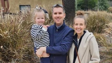 Cameron Turner, Louise Walters with their child Ella. Photo: Supplied.