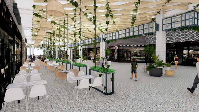 New artist impressions reveal Lendlease's $60 million redevelopment plan for Cairns Central Shopping Centre. This picture gives the perspective from the seating area in the new fresh food hall. PICTURE: SUPPLIED