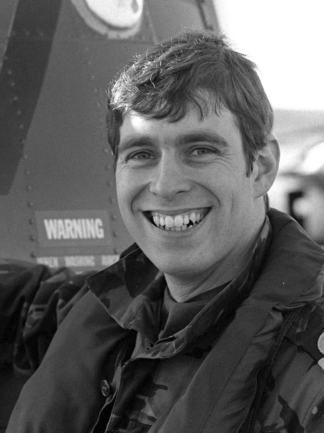 Prince Andrew at Port Stanley during the Falklands War. Picture: Alamy