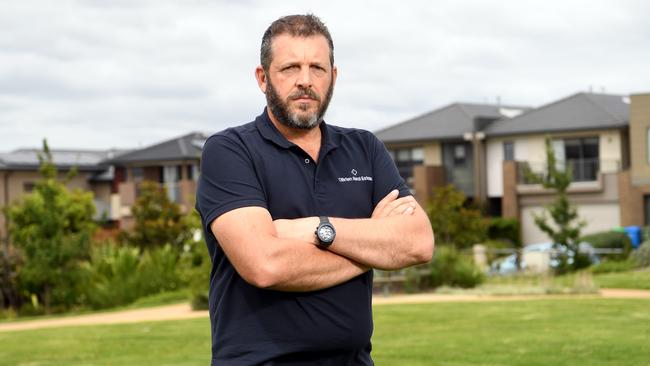 Darren Hutchins and neighbours are banding together to tackle crime in the area. Picture: Julian Smith