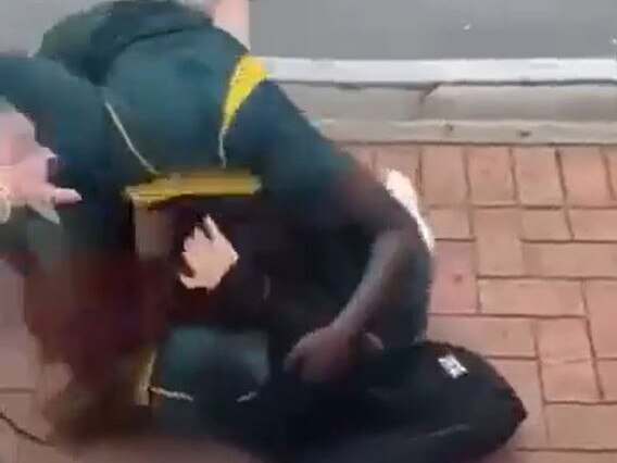 A screen grab from a video of yet another fight between students at Golden Grove High School. Picture supplied