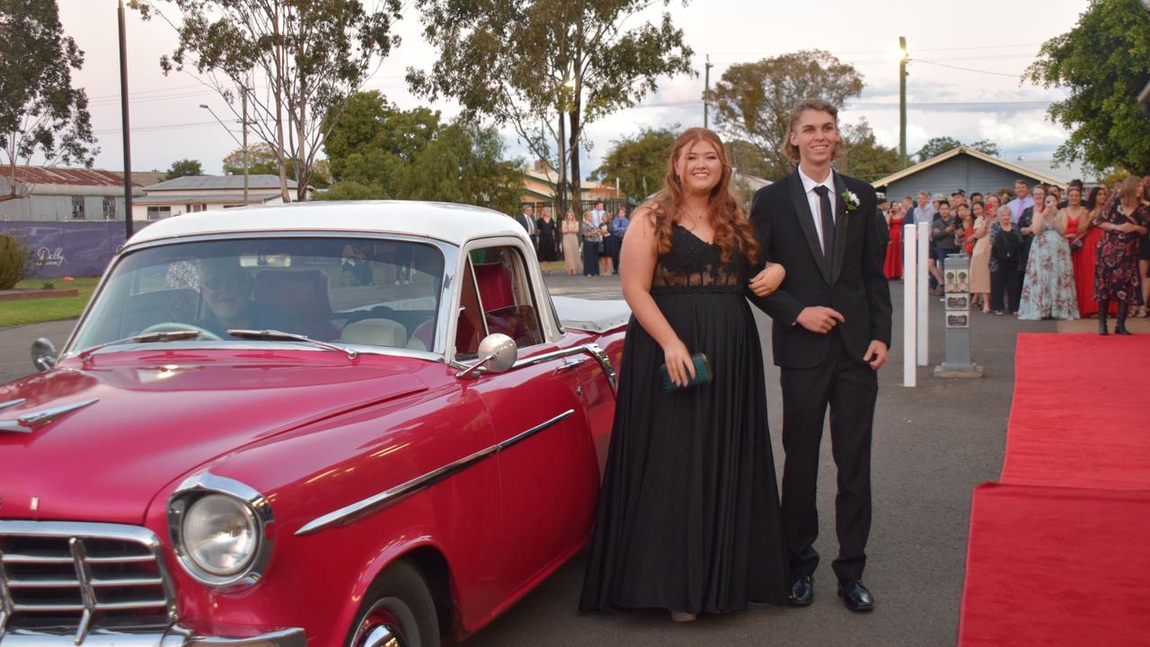 Sophie Commens and Claeb Bain at Dalby State High School's Formal 2022