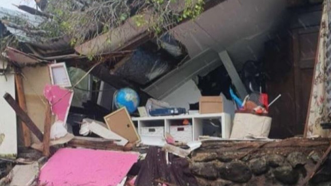 This Byron Bay home was destroyed bya falling tree during the wild weather. Picture: GoFundMe