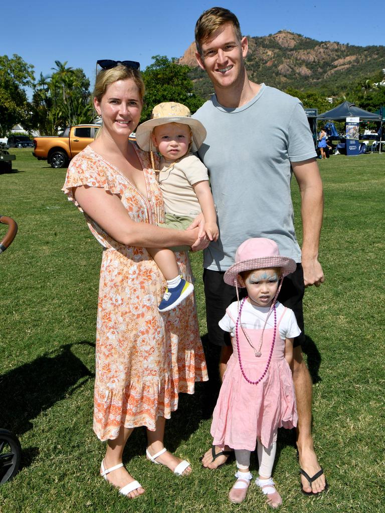 Legacy Centenary Torch Relay and community day at Jezzine Barracks. Melissa and Oscar Wallis with Henry, 20 months and Annabelle, 4. Picture: Evan Morgan