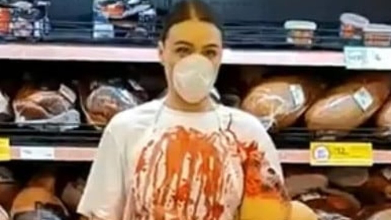 The 27-year-old gained notoriety for accosting shoppers at Coles dressed as a blood-soaked abattoir worker in December 2019. Picture: Supplied