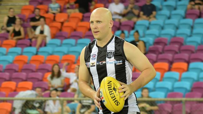 Gary Ablett Jr hits the field at TIO Stadium in NTFL for the Palmerston Magpies against St Mary's Football Club. Picture: (A)manda Parkinson