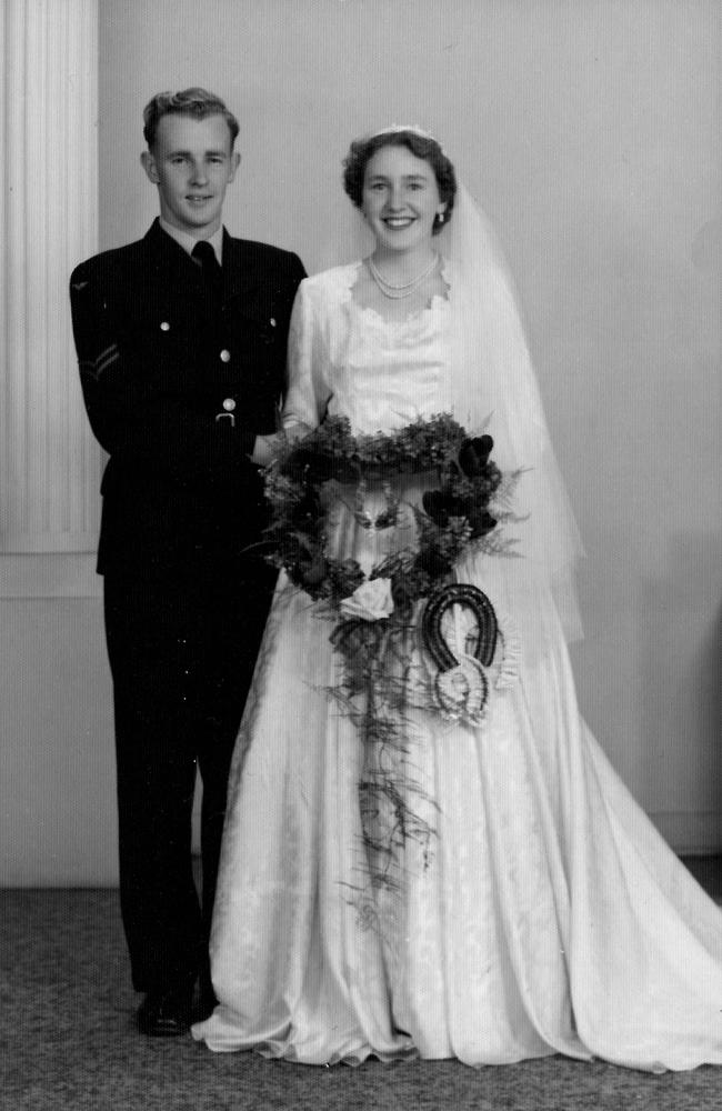 Stuart and Anne on their wedding day in 1954. Picture: Supplied