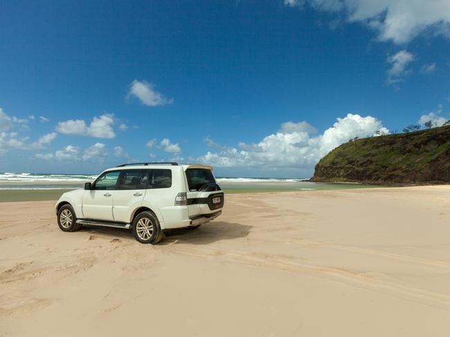 Fraser Island’s beaches are 4WD territory. Picture: Kingfisher Bay Resort