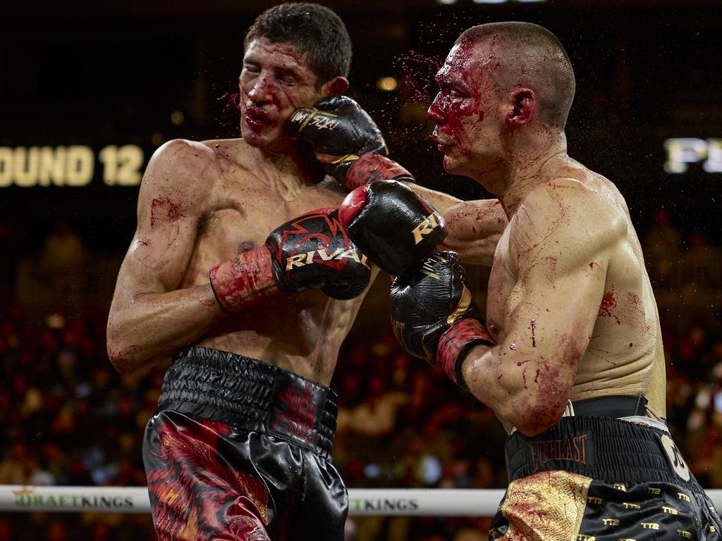 Tszyu vs. Fundora was one of the bloodiest fights ever seen. Supplied: No Limit Boxing