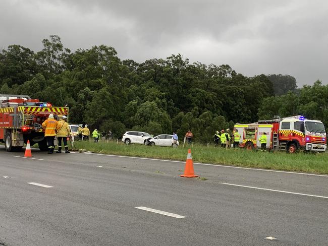 Highway chaos as 11 people treated after two crashes