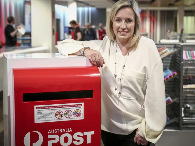 New Australia Post CEO Christine Holgate on her first visit to Adelaide since becoming CEO Monday July 3, 2018, Australia Post outlet in City Cross will become home to a new dedicated contact centre for passport services - pic AAP/MIKE BURTON