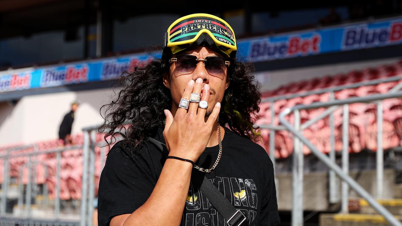 Luai celebrates the Panthers’ Grand Final win. Picture: NRL Photos