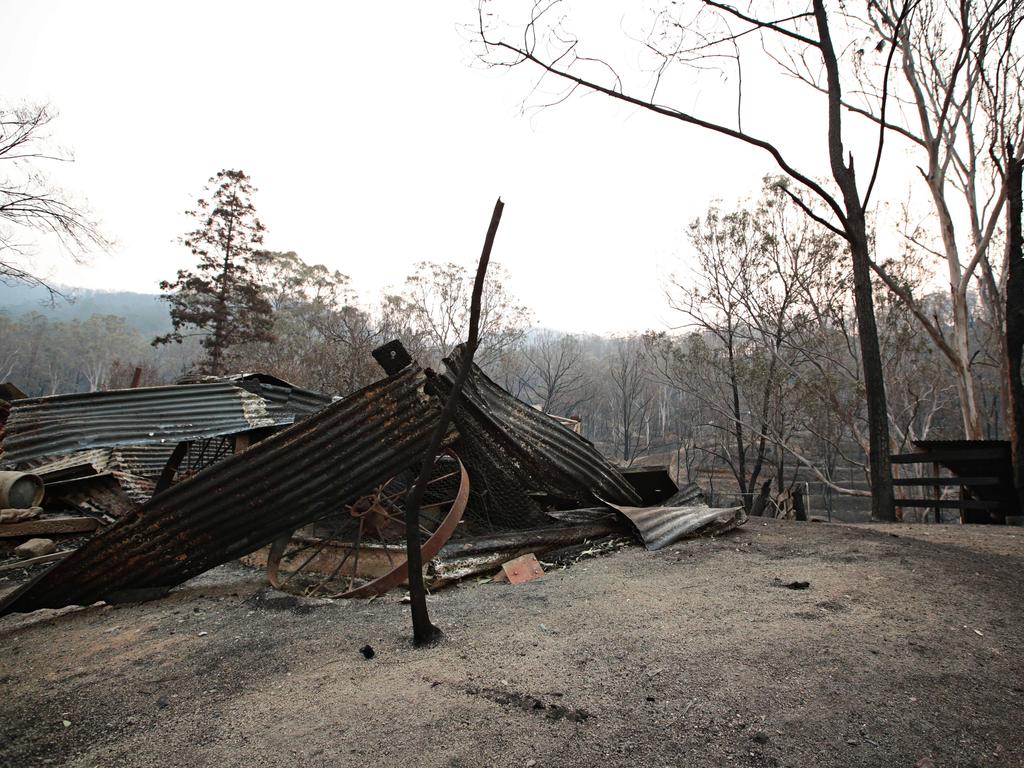 Fire devastated area around the "castle" in the small community of Wytaliba on the 13th of November 2019. Bushfires ripped through the small community of Wytaliba on the 9th of November 2019. Photographer: Adam Yip