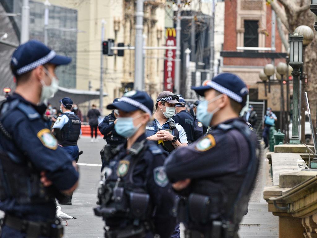 NSW police are currently patrolling the streets of Sydney in anticipation of an anti-lockdown rally. Picture: NCA NewsWire / Flavio Brancaleone.