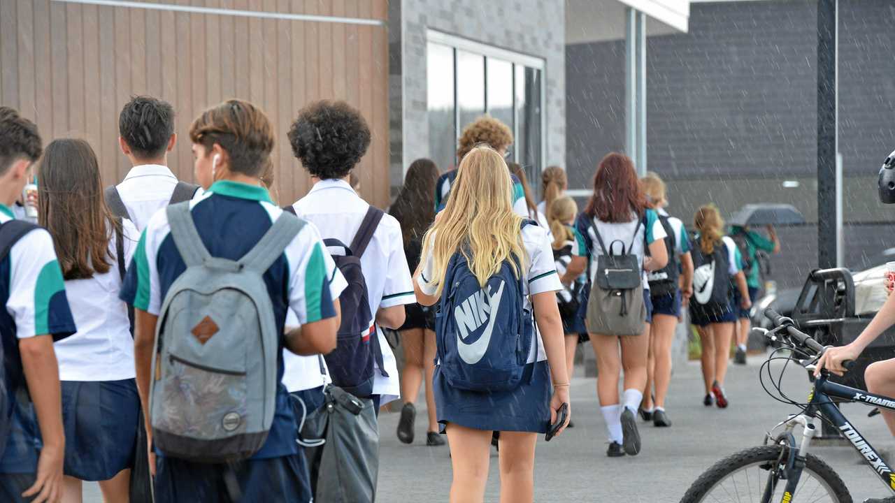 Children leave Chancellor State College after school finishes and head to McDonald's and KFC. Picture: Craig Warhurst