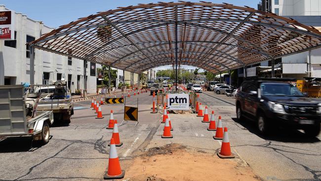 The much maligned Cavenagh St shade structure was one of multiple contracts awarded to PTM Group since it allegedly botched the build of a police station in 2010.