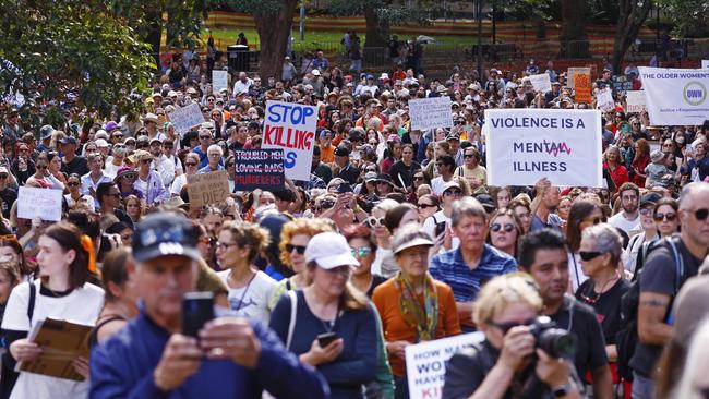 Protestors march against domestic violence in Sydney Picture: Sam Ruttyn