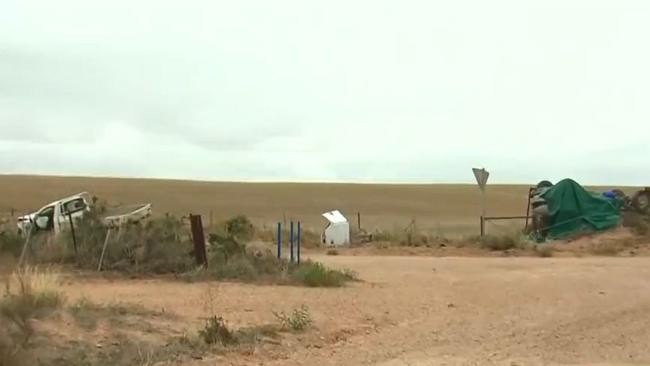 The scene of a fatal crash at Alford, north of Kadina at Yorke Peninsula. Picture: 7NEWS