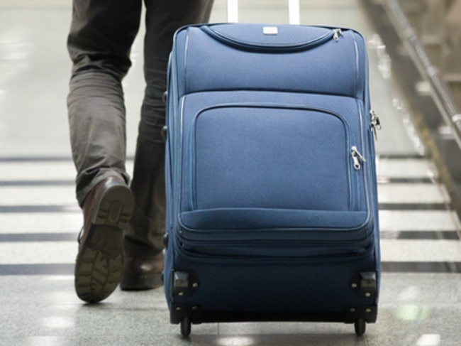 Fabric suitcase with store recessed wheels