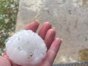 Large hail fell in the Gympie region on Monday morning.