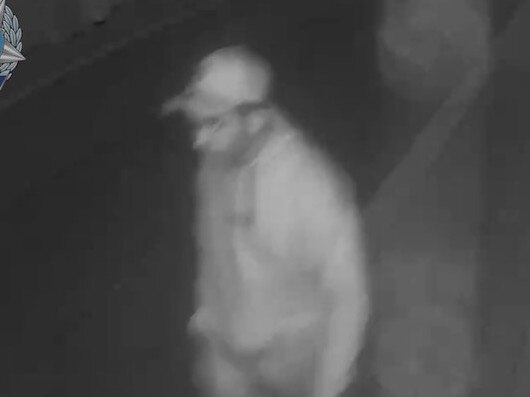 The man was caught on CCTV approaching the woman's house in the early hours of Sunday morning. Picture: WA Police