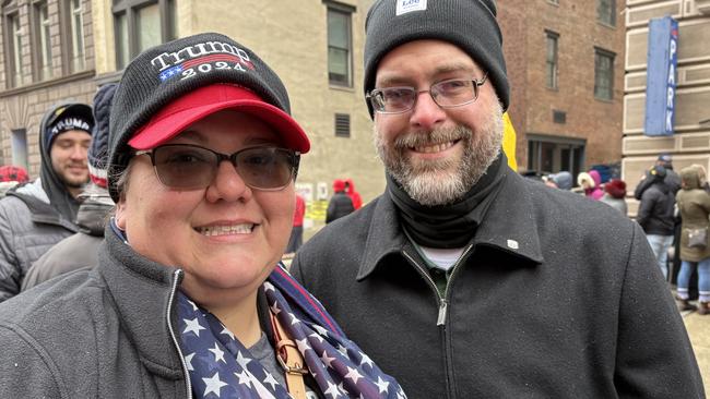 Jennifer and Thomas O’Donnell, from Houston, suspected they might not get in. Picture: Benedict Brook.