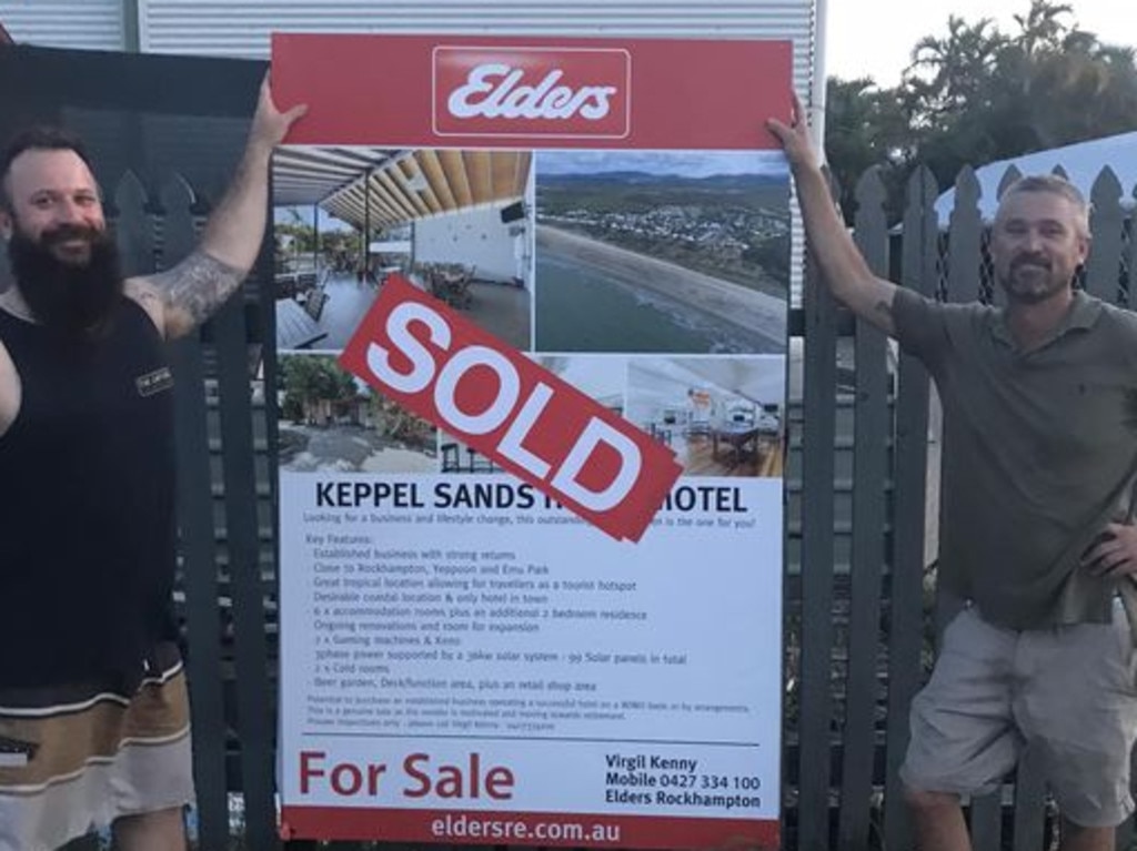 Jason and Mark, the new owner of the Keppel Sands Hotel Motel.