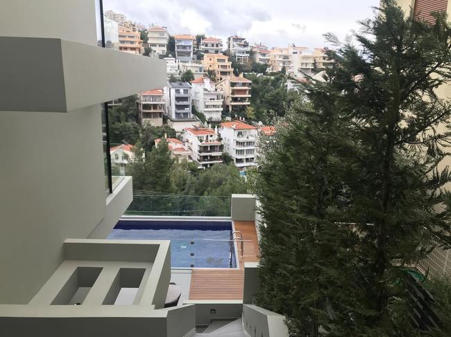 The stunning apartment has incredible views over  Voula, a suburb of Athens. 