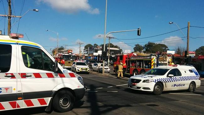 The accident brought down power lines in the area. Picture: Barclays Cafe, Facebook